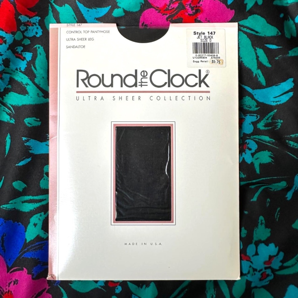 NOS 90s Jet Black DuPont Ultra Sheer Nylons Stockings
